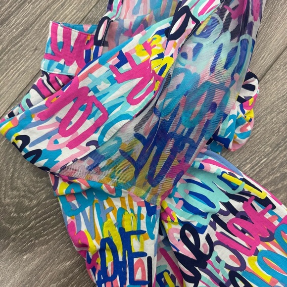 Ibkul Long Sleeve Zip Mock LIMITED EDITION SERIES AIMEE-HOT PINK/MULTI SPF 50 XS - Picture 7 of 10